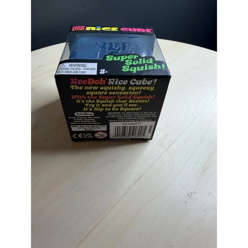 Authentic Nee Doh Nice Cube  Super Solid Squish Stress fidget relief toy BLUE!!